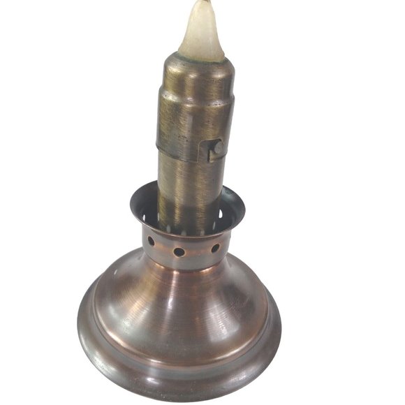 Vintage Heavy Brass Chamberstick Candlestick Candle Holder 6" Tall Weigh… - Picture 2 of 5